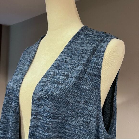 LuLaRoe Joy dark navy open sleeveless duster / sleeveless long cardigan - Picture 2 of 11